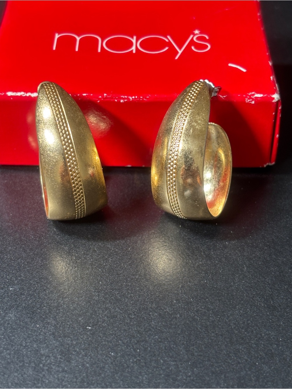 Gold-Tone Dome Hoop Earrings